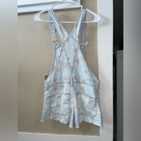 Floral light blue overall jeans - Picture 2 of 4